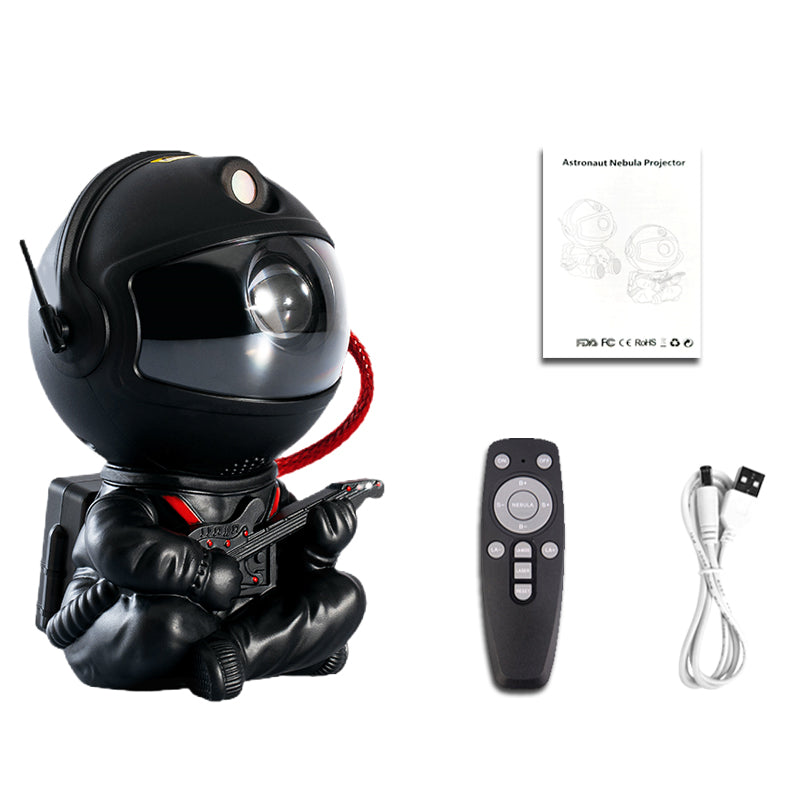 Galaxy Star Projector Astronaut LED Night Light guitar-black by HitMyNeed