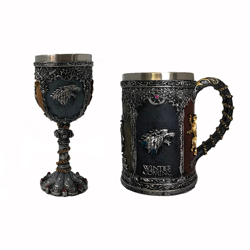 Game of Thrones 3D Tankard Mug and Wine Goblet Set by HitMyNeed