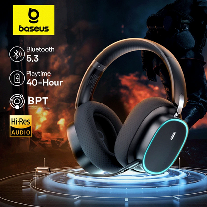 Gaming Wireless Headset Bluetooth 5.3 with Mic RGB by HitMyNeed