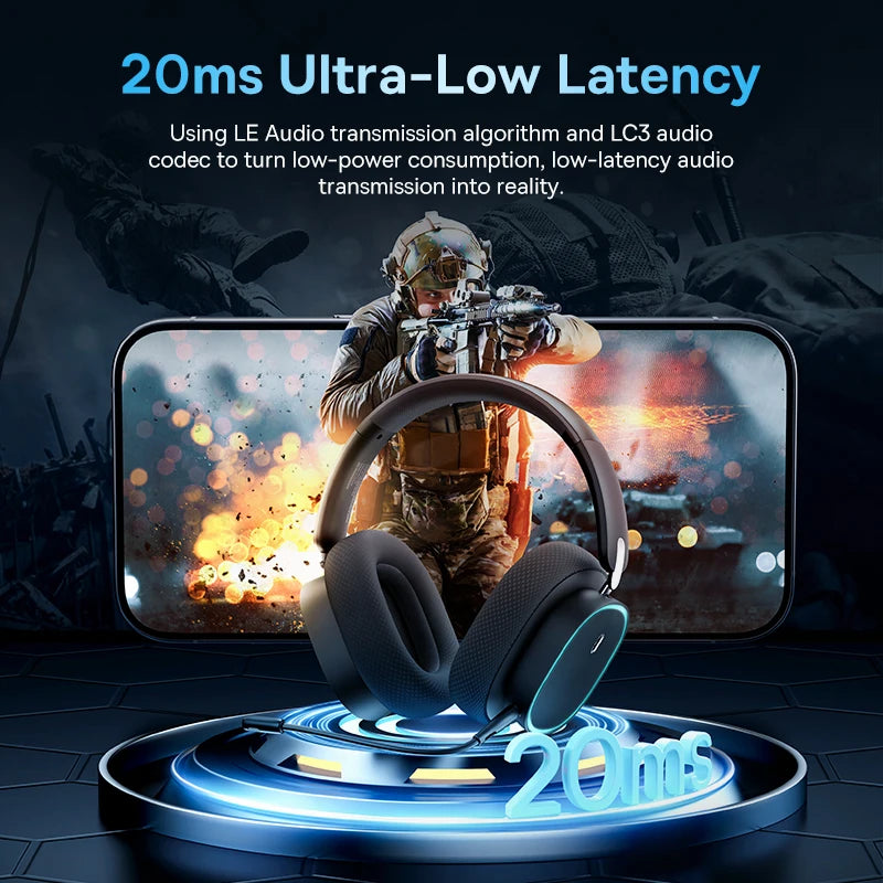 Gaming Wireless Headset Bluetooth 5.3 with Mic RGB by HitMyNeed