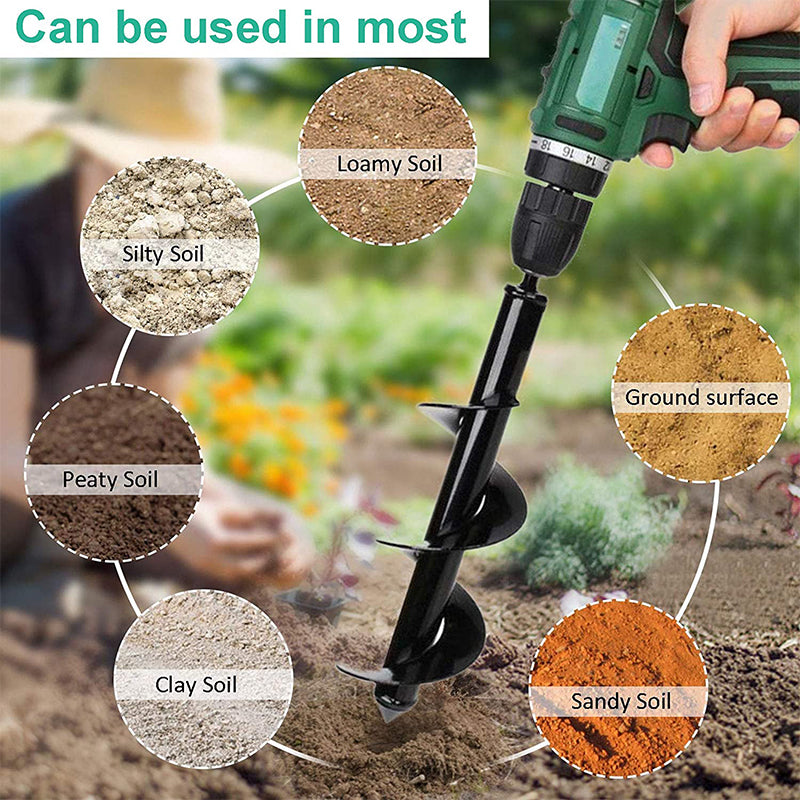 Garden Auger Drill Bit Spiral Hole Digger for Planting 8cmx45cm by HitMyNeed