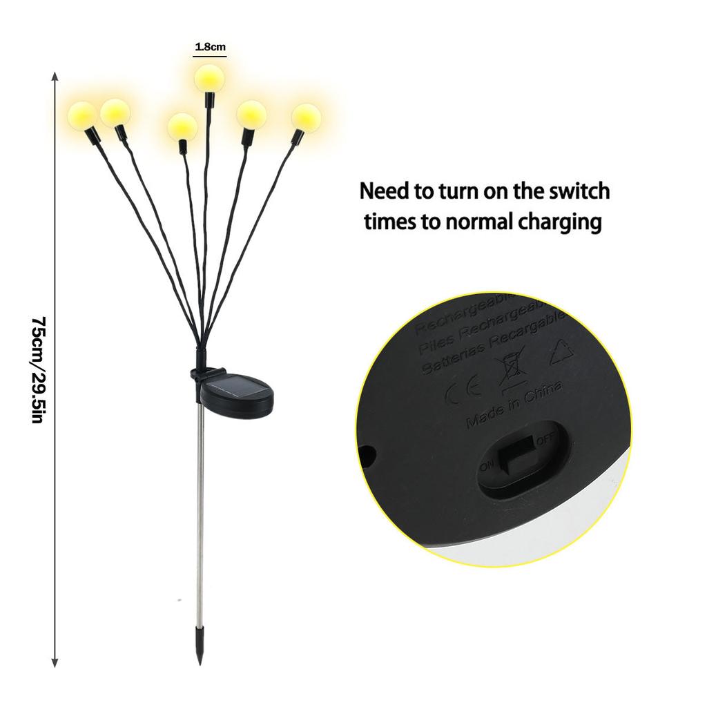 Garden Firefly Solar Lights with 6 LED Heads by HitMyNeed