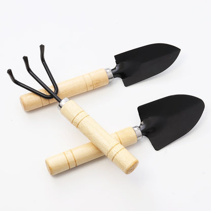 Garden Hand Tools 3-Piece Set with Wooden Handles by HitMyNeed