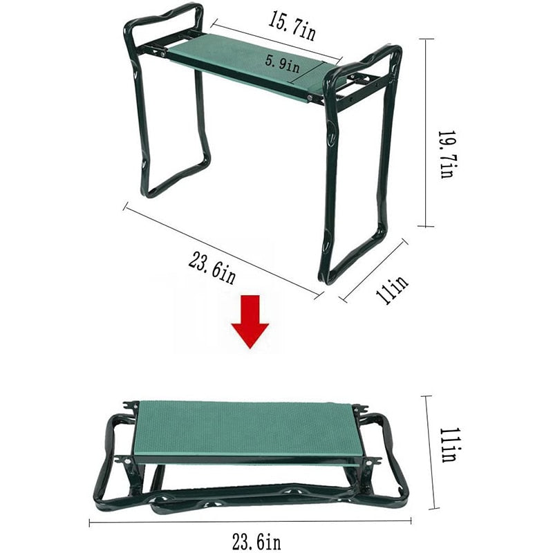 Garden Kneeler and Folding Seat with Tool Pouch by HitMyNeed