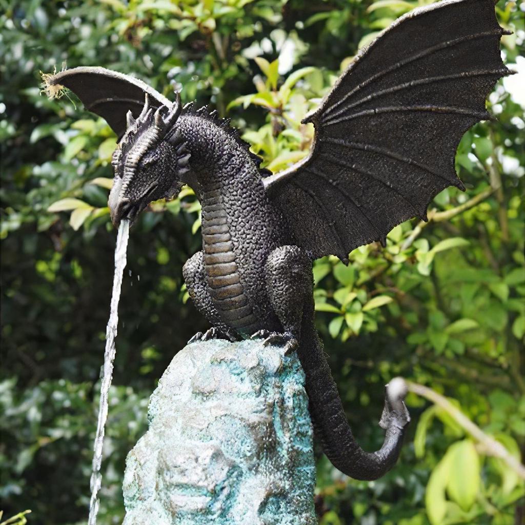 Garden Resin Dragon Water Fountain Statue by HitMyNeed
