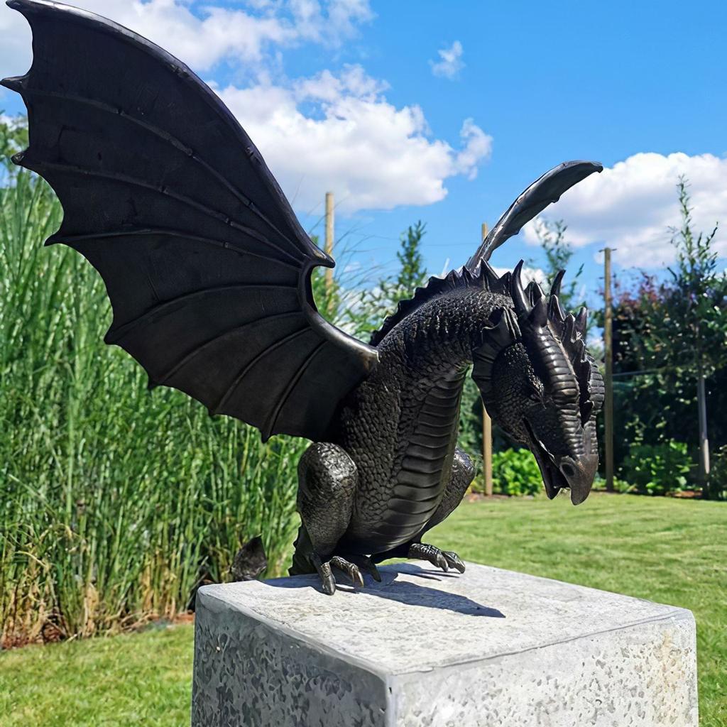 Garden Resin Dragon Water Fountain Statue by HitMyNeed