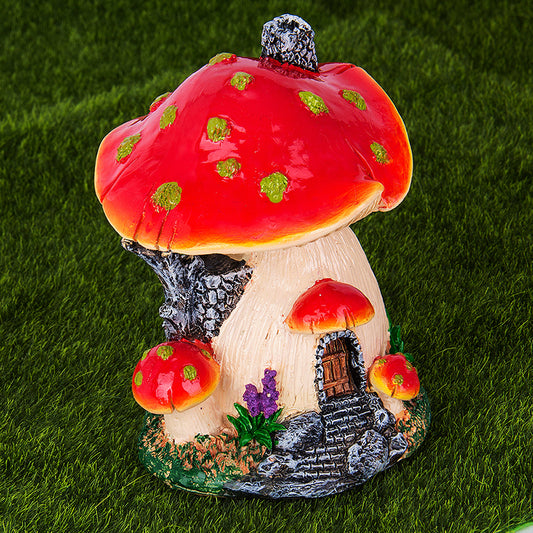 Garden Resin Mushroom Fairy House Ornament by HitMyNeed
