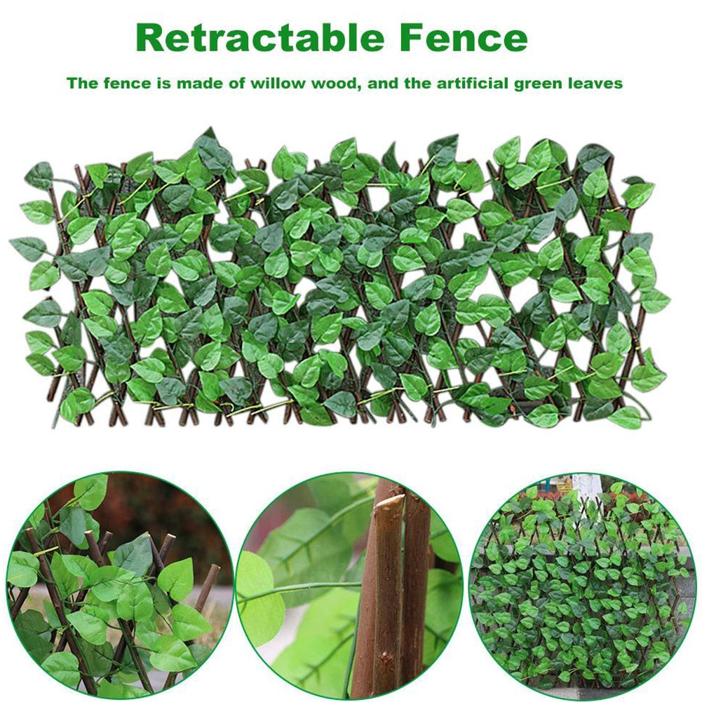 Garden Retractable Artificial Leaf Trellis Fence by HitMyNeed