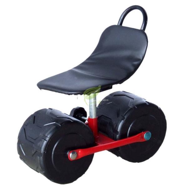 Garden Stool with Wheels and Backrest by HitMyNeed