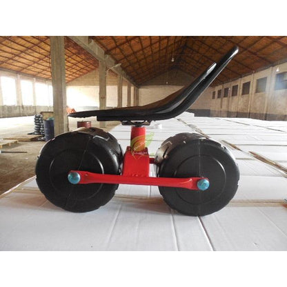 Garden Stool with Wheels and Backrest by HitMyNeed