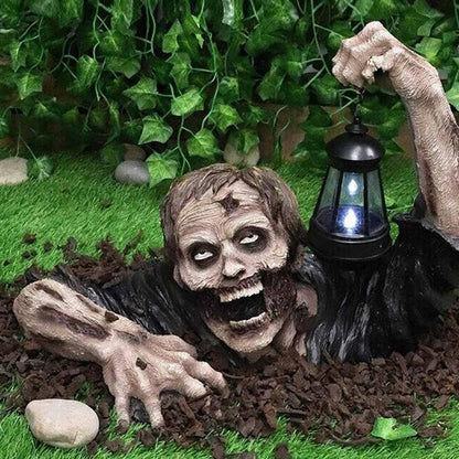 Garden Zombie Halloween Decoration with Lantern by HitMyNeed