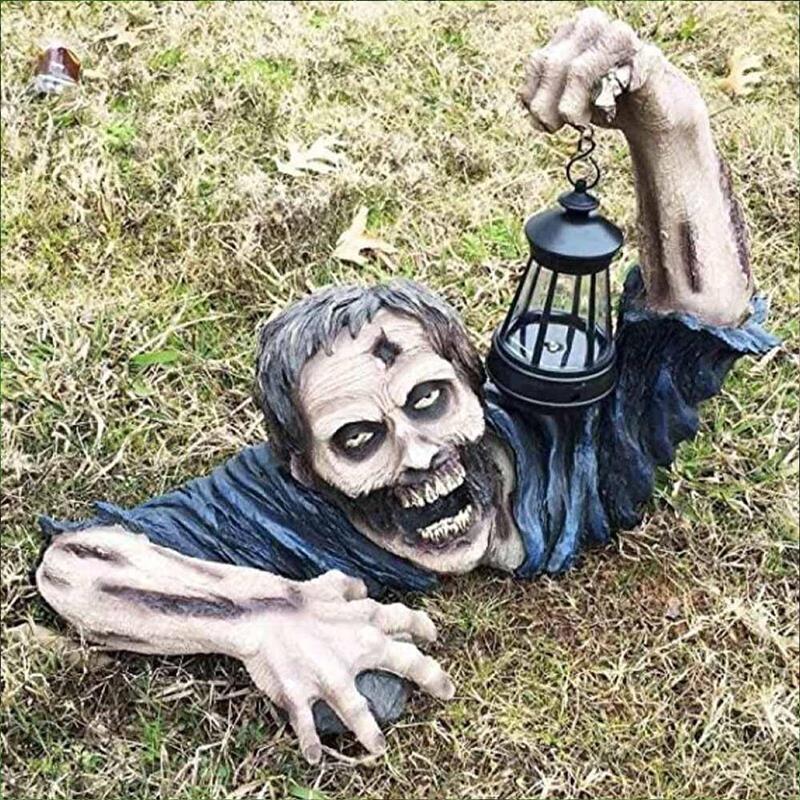 Garden Zombie Halloween Decoration with Lantern by HitMyNeed