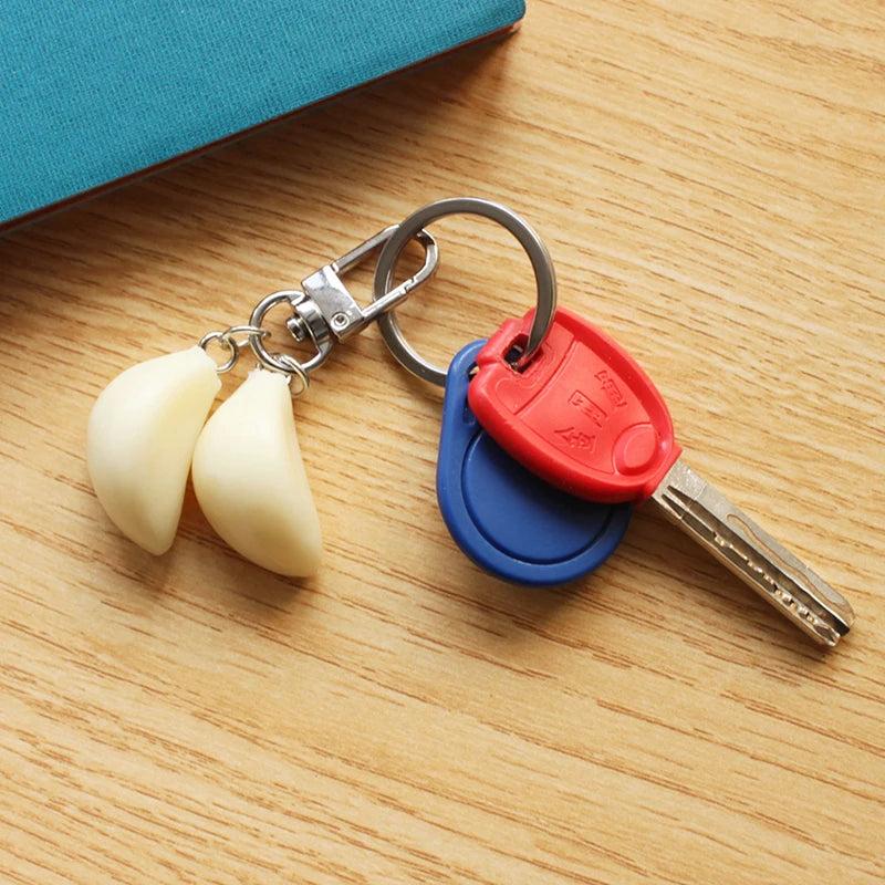 Garlic Pendant Couple Keychain Set for Bags & Car Keys by HitMyNeed