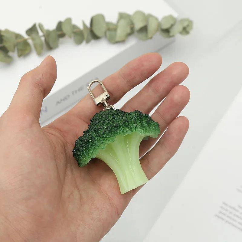 Garlic Pendant Couple Keychain Set for Bags & Car Keys broccoli by HitMyNeed