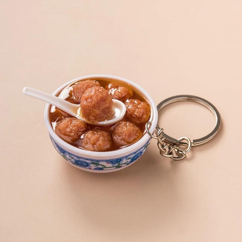 Garlic Pendant Couple Keychain Set for Bags & Car Keys meatball by HitMyNeed