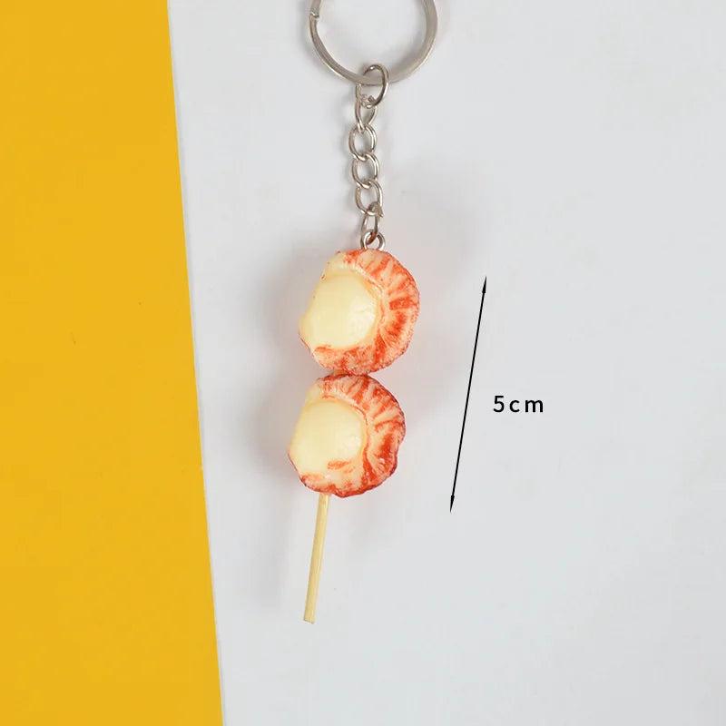 Garlic Pendant Couple Keychain Set for Bags & Car Keys scallop-in-shell by HitMyNeed