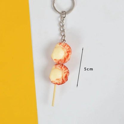 Garlic Pendant Couple Keychain Set for Bags & Car Keys scallop-in-shell by HitMyNeed