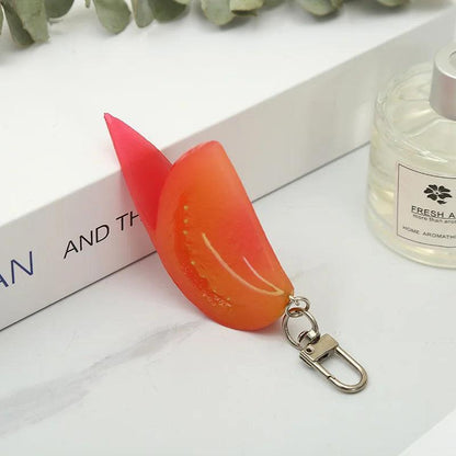 Garlic Pendant Couple Keychain Set for Bags & Car Keys tomatoes by HitMyNeed