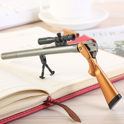 Gel Ink Rifle Pen with Stand - Black Ink by HitMyNeed