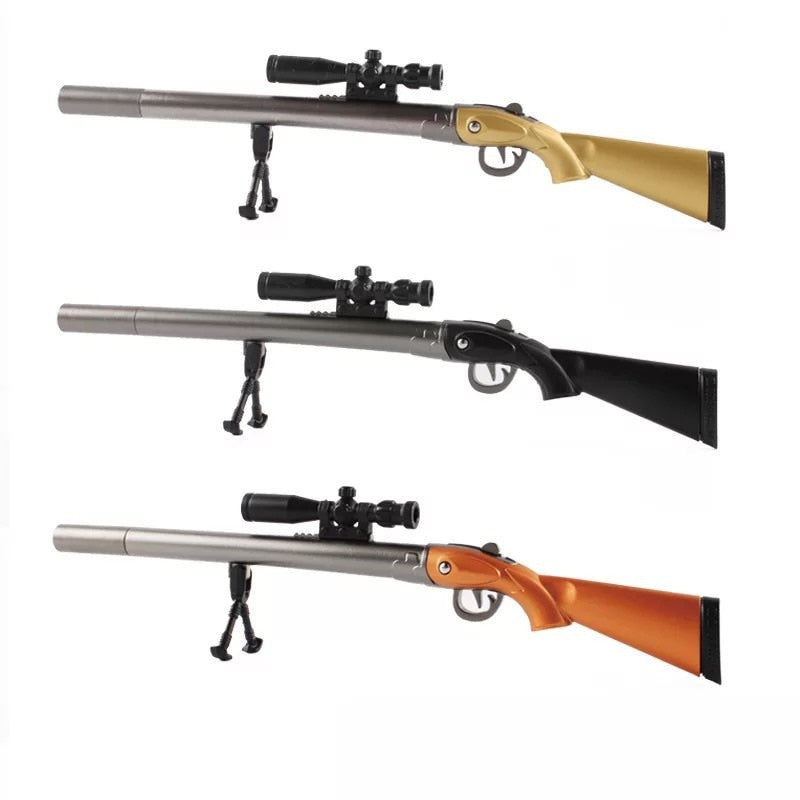 Gel Ink Rifle Pen with Stand - Black Ink by HitMyNeed