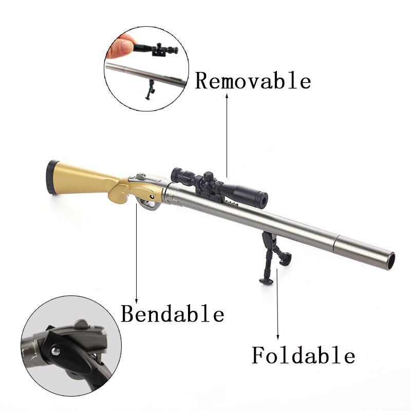 Gel Ink Rifle Pen with Stand - Black Ink by HitMyNeed
