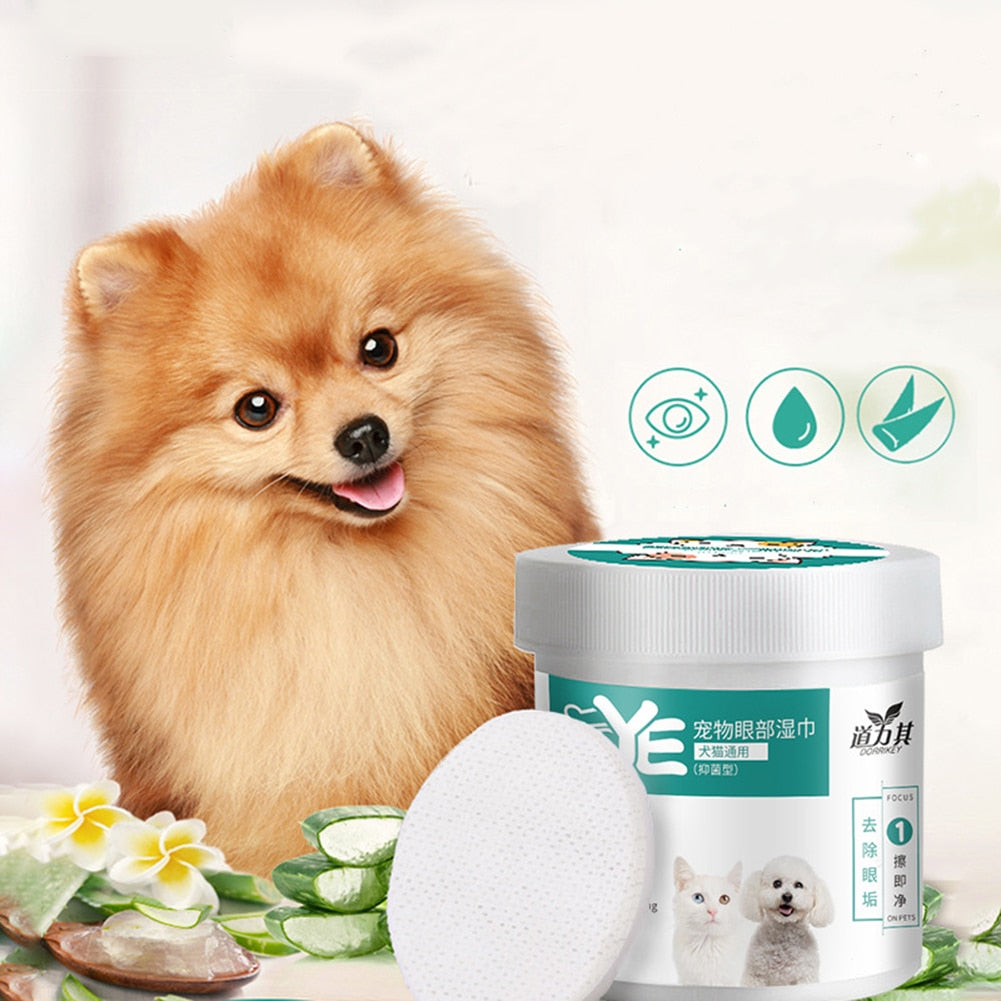 Gentle Pet Eye Wipes (130 pcs) for Dogs & Cats by HitMyNeed