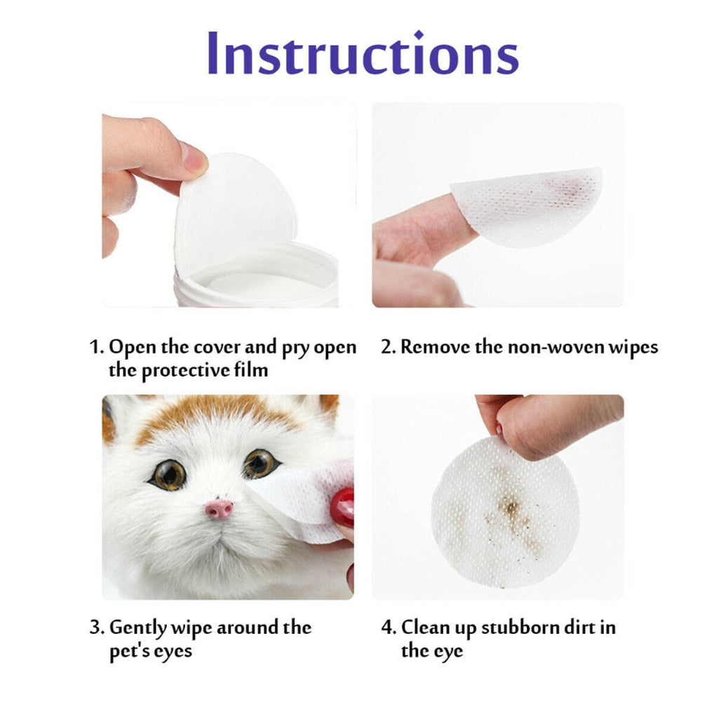 Gentle Pet Eye Wipes (130 pcs) for Dogs & Cats by HitMyNeed