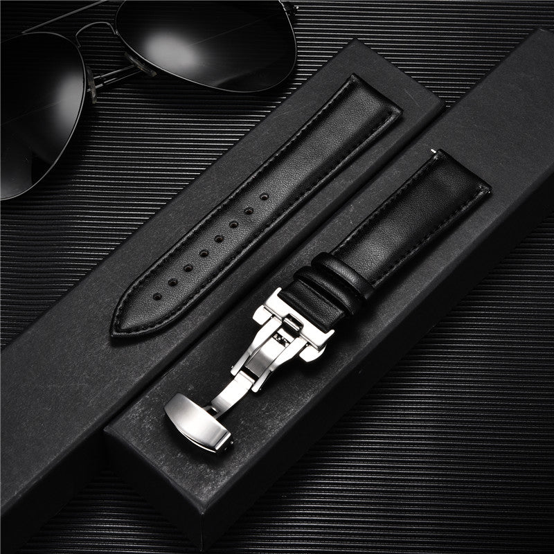 Genuine Calfskin Leather Watch Band with Butterfly Clasp 1 18mm by HitMyNeed