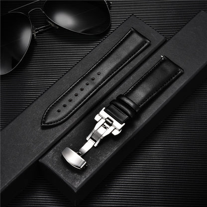 Genuine Calfskin Leather Watch Band with Butterfly Clasp 1 18mm by HitMyNeed