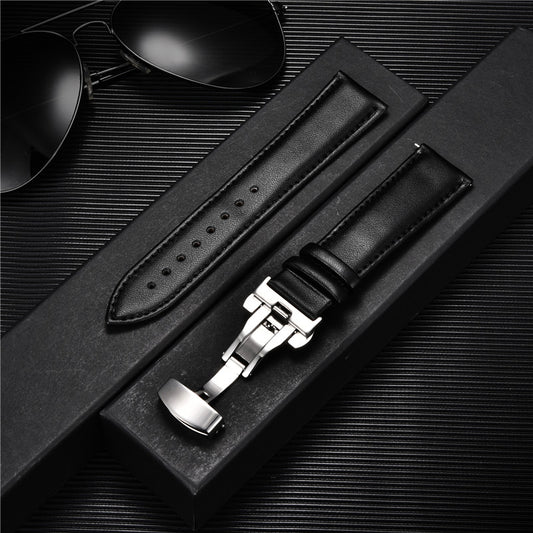 Genuine Calfskin Leather Watch Band with Butterfly Clasp 1 18mm by HitMyNeed