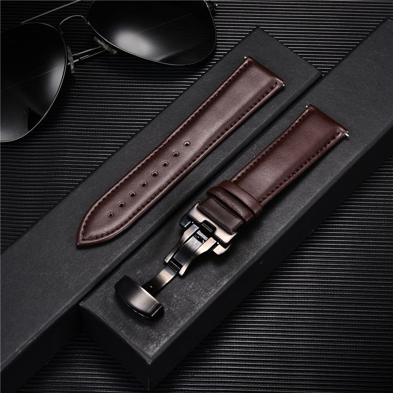 Genuine Calfskin Leather Watch Band with Butterfly Clasp 11 18mm by HitMyNeed