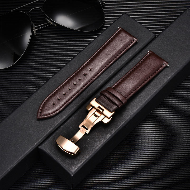 Genuine Calfskin Leather Watch Band with Butterfly Clasp 12 24mm by HitMyNeed