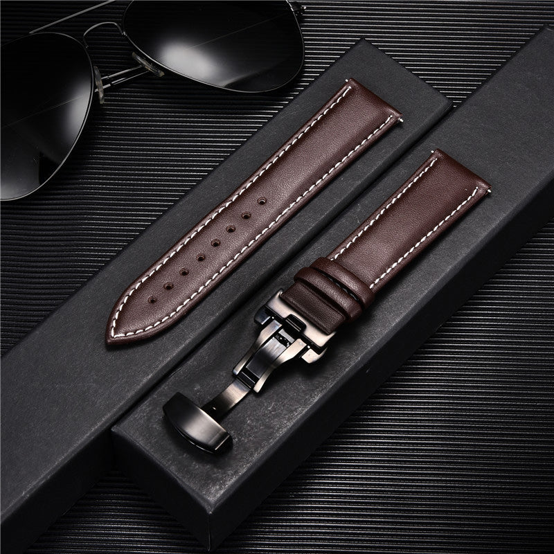 Genuine Calfskin Leather Watch Band with Butterfly Clasp 13 18mm by HitMyNeed