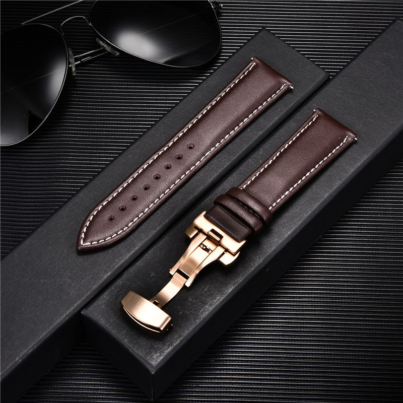 Genuine Calfskin Leather Watch Band with Butterfly Clasp 14 24mm by HitMyNeed