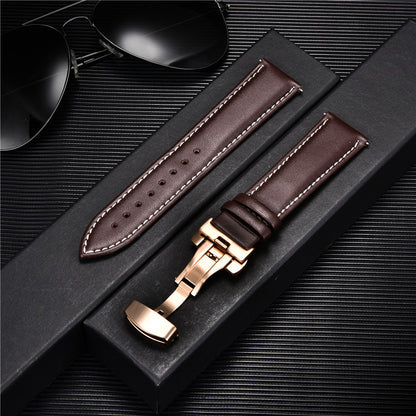 Genuine Calfskin Leather Watch Band with Butterfly Clasp 14 24mm by HitMyNeed