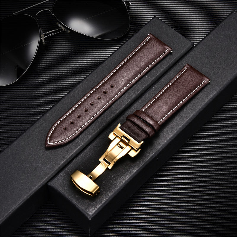 Genuine Calfskin Leather Watch Band with Butterfly Clasp 16 24mm by HitMyNeed