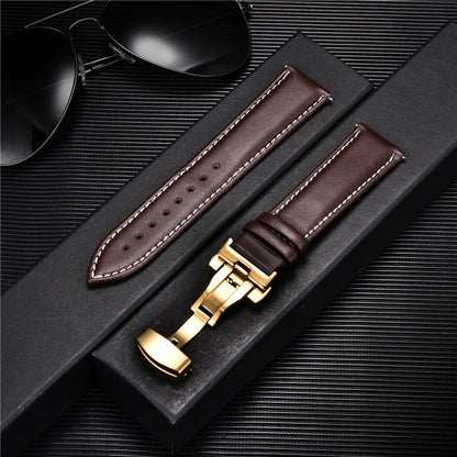 Genuine Calfskin Leather Watch Band with Butterfly Clasp 16 24mm by HitMyNeed