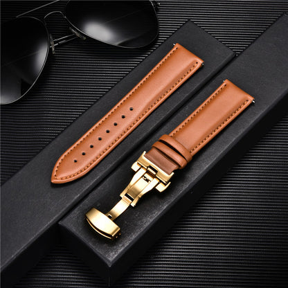 Genuine Calfskin Leather Watch Band with Butterfly Clasp 18 24mm by HitMyNeed
