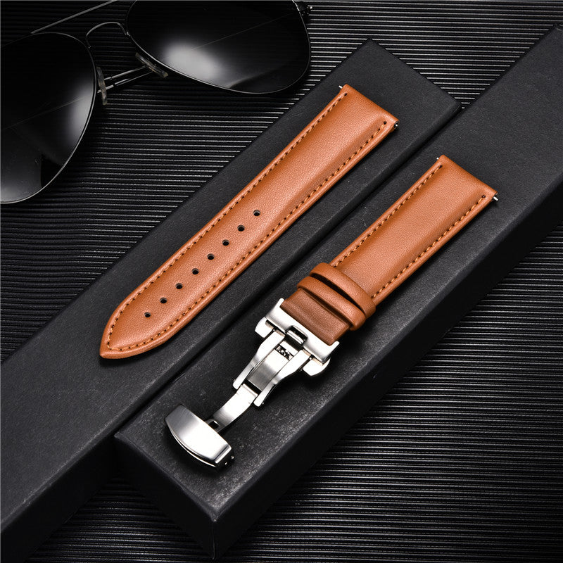 Genuine Calfskin Leather Watch Band with Butterfly Clasp 20 24mm by HitMyNeed