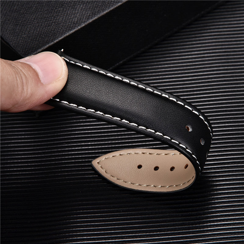 Genuine Calfskin Leather Watch Band with Butterfly Clasp by HitMyNeed