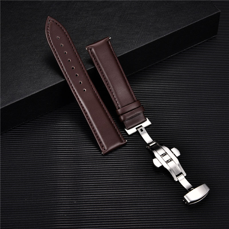 Genuine Calfskin Leather Watch Band with Butterfly Clasp by HitMyNeed