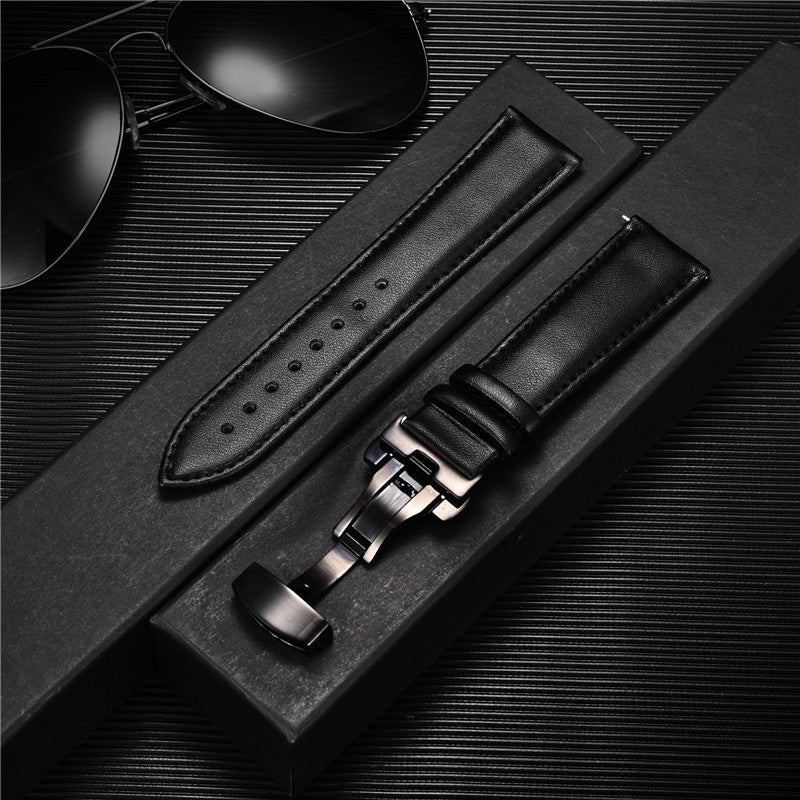 Genuine Calfskin Leather Watch Band with Butterfly Clasp 3 18mm by HitMyNeed