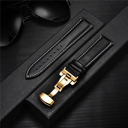 Genuine Calfskin Leather Watch Band with Butterfly Clasp 8 24mm by HitMyNeed