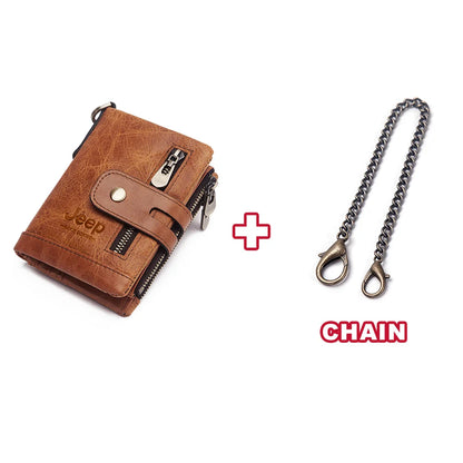 Genuine Cowhide Leather RFID Men's Mini Wallet brown-m-ca by HitMyNeed