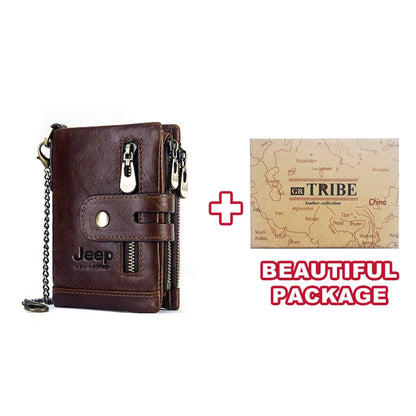 Genuine Cowhide Leather RFID Men's Mini Wallet coffee-m-bc by HitMyNeed