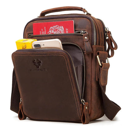 Genuine Leather Men's Vintage Shoulder Messenger Bag by HitMyNeed
