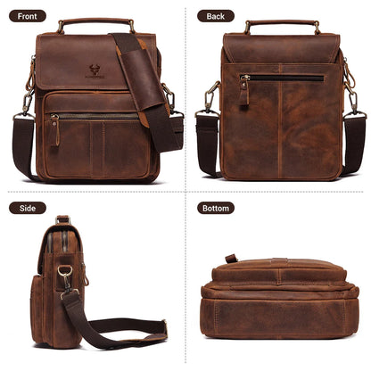 Genuine Leather Men's Work & Business Shoulder Bag by HitMyNeed