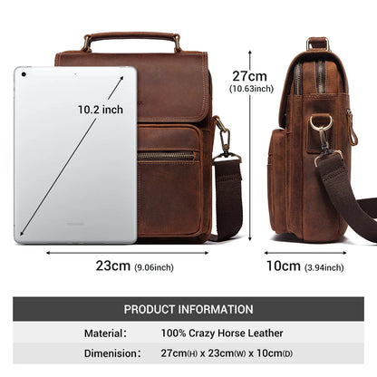 Genuine Leather Men's Work & Business Shoulder Bag by HitMyNeed