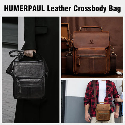 Genuine Leather Men's Work & Business Shoulder Bag by HitMyNeed