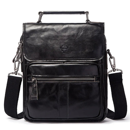 Genuine Leather Men's Work & Business Shoulder Bag black by HitMyNeed